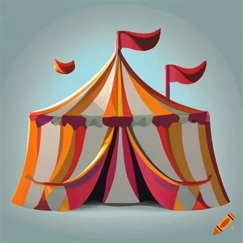 Cartoon circus tent illustration on Craiyon