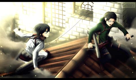 Shingeki no Kyojin - Mikasa and Levi [commission] by Kortrex on DeviantArt