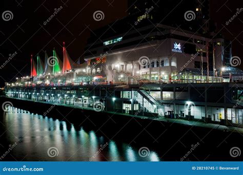 Canada Place at Night, Vancouver Editorial Image - Image of port, neon ...