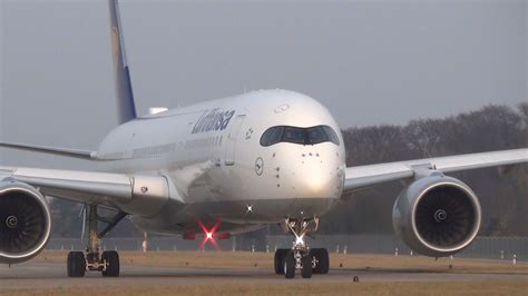 [First Visit] First Lufthansa A350XWB | Landing and Takoff At Hamburg Airport - YouTube