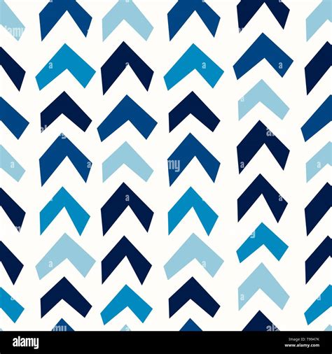 Seamless repeating pattern with blue chevron shapes on white background ...