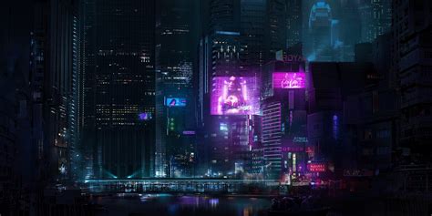 cyberpunk, artwork, city, dark, cityscape, digital art, futuristic HD Wallpaper