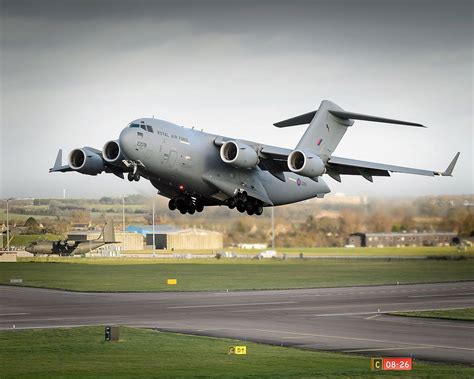 C17 Transport Aircraft Taking Off from RAF Brize Norton MOD 45156519 ...