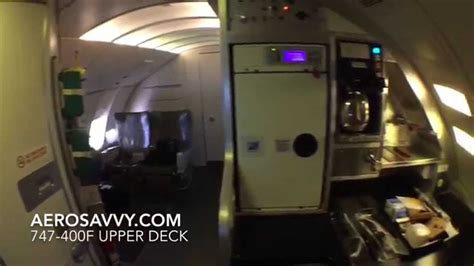 Walk through the upper deck of a Boeing 747-400F (freighter) - YouTube