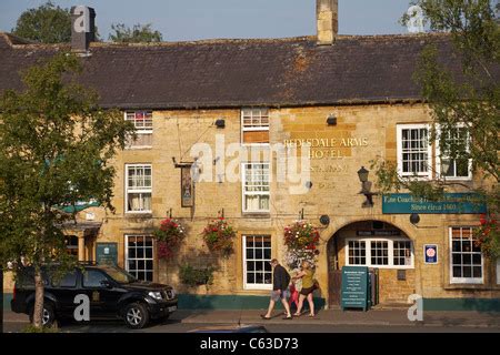 Redesdale Arms hotel, restaurant and bars, basked in the early morning light in Moreton in Marsh ...