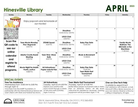 Hinesville Public Library Calendar - Liberty County