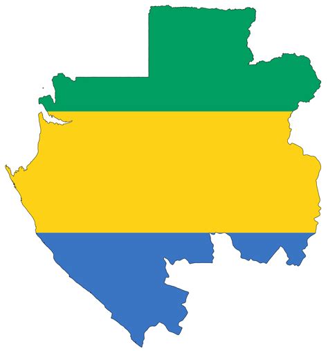 Gabon Flag Map - Mapsof.Net