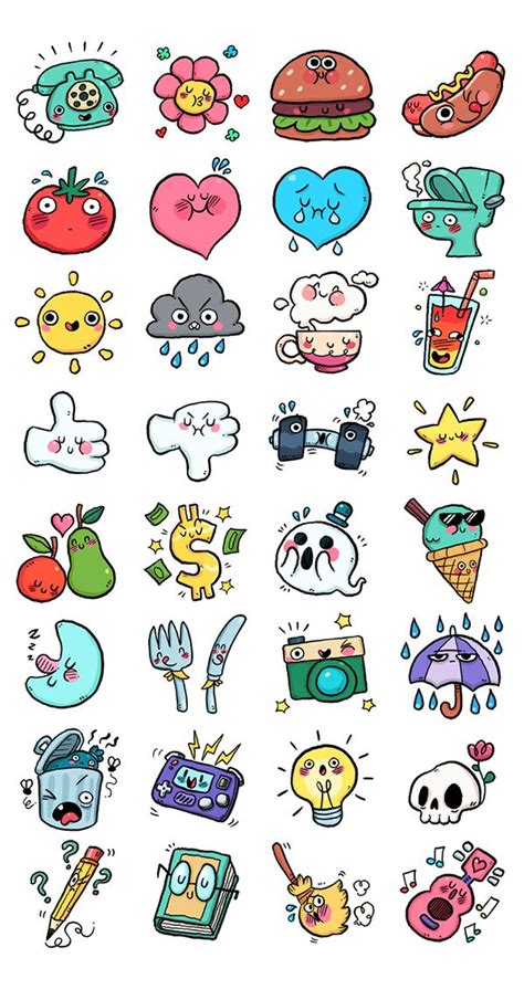 A set of cute and stoopid chat stickers for the Link app. | Doodle drawings, Doodles, Cute drawings