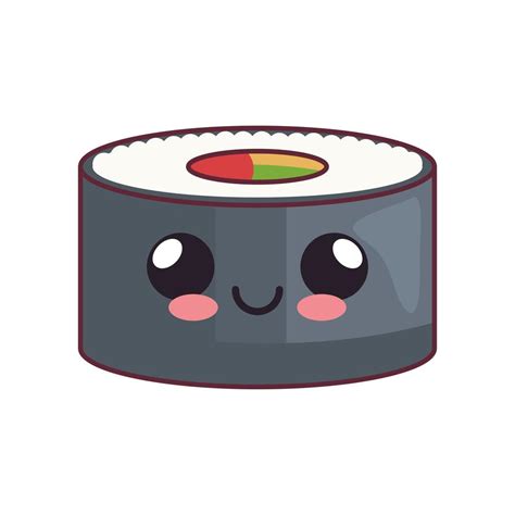 sushi roll kawaii 5376339 Vector Art at Vecteezy