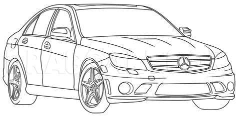 How To Draw A Mercedes-benz, Step by Step, Drawing Guide, by Dawn | dragoart.com | Car drawings ...