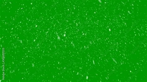 High quality motion animation snow falling on green screen background. . Stock Video | Adobe Stock