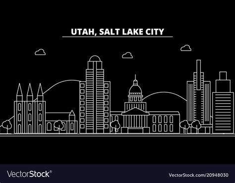 Salt lake city silhouette skyline usa - salt lake Vector Image