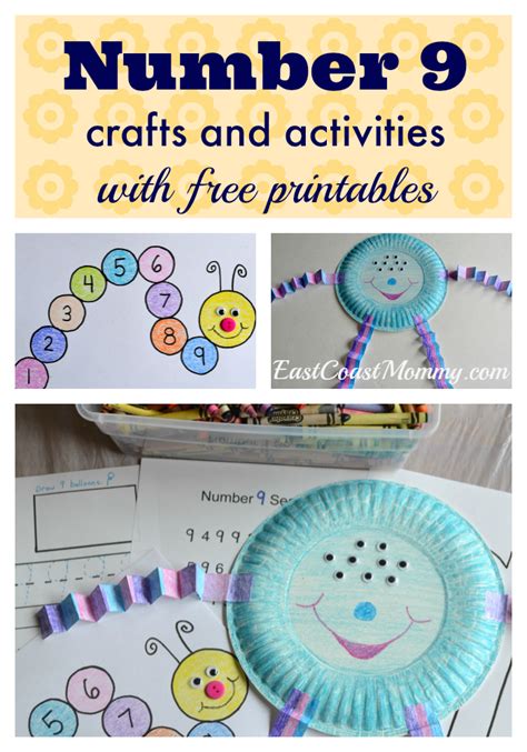 East Coast Mommy: Number Crafts {Number NINE}... Monster and Caterpillar crafts