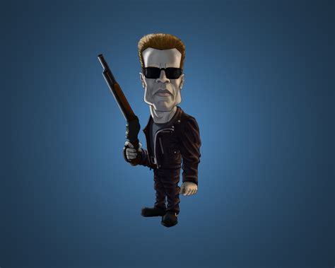 1280x1024 Arnold Schwarzenegger Terminator Cartoon Shotgun Wallpaper,1280x1024 Resolution HD 4k ...