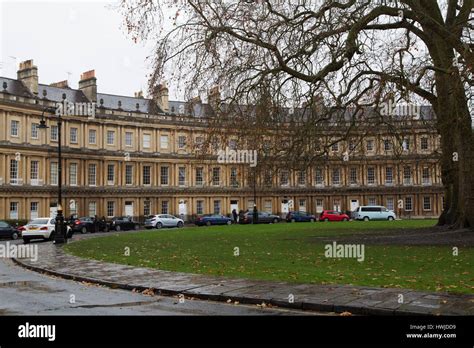 Georgian houses in the Circus in Bath, England. The Georgian buildings ...