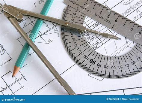 Drawing accessories stock photo. Image of engineering - 22726484