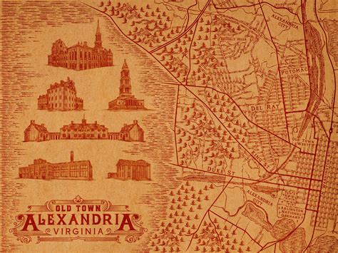 Map of Old Town Alexandria, Virginia. | Old town alexandria, Map, Alexandria