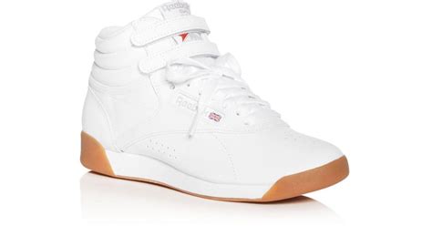 Reebok Women's Freestyle Leather High Top Sneakers in White - Lyst