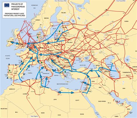 Natural Gas Pipeline Map Europe