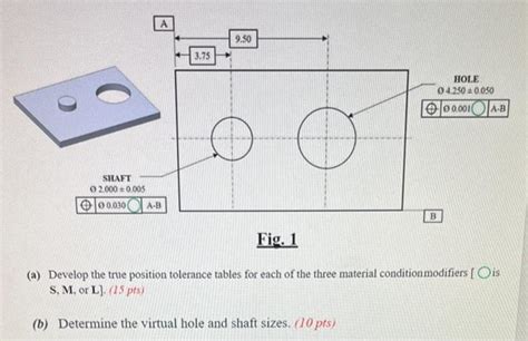 Solved (a) Develop the true position tolerance tables for | Chegg.com