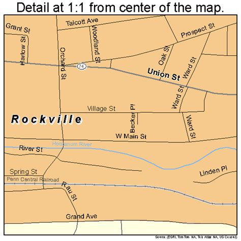 Rockville Connecticut Street Map 0965230