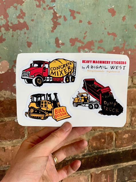 Heavy Machinery Vinyl Sticker Sheet Waterproof Durable Mini | Etsy