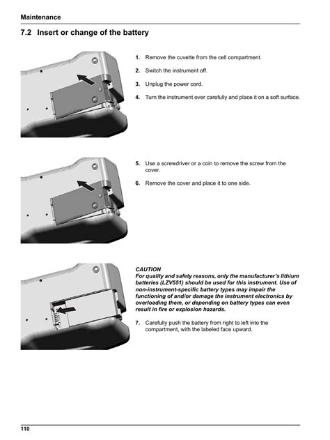 2 insert or change of the battery | Hach Portable Spectrophotometer DR 2800 User Manual | Page ...