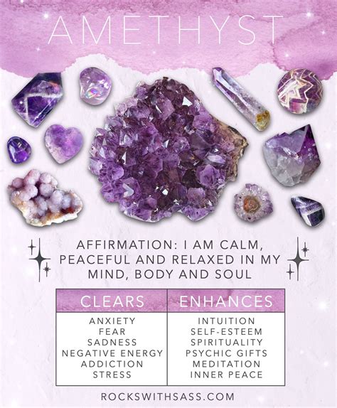 Amethyst Meaning, Amethyst Affirmation | Amethyst, Crystal healing stones, Amethyst healing