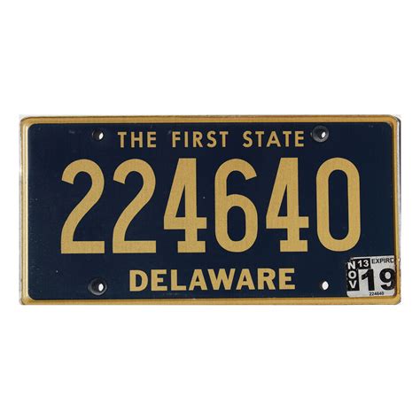 2019 Delaware License Plate #224640 | Real Delaware Plates