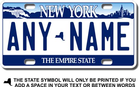 Personalized New York License Plate for Bicycles, Kid's Bikes, Carts, Cars or Trucks - Teamlogo ...