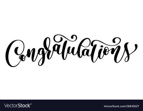 Congratulations calligraphy lettering text card Vector Image