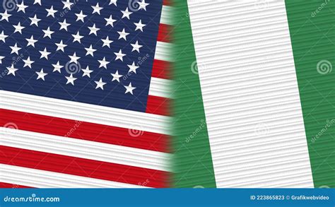 Nigeria and United States of America Flags Together Stock Illustration ...