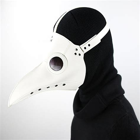 Halloween Props Adult Black Plague Doctor Mask White Beak Doctor Mask ...