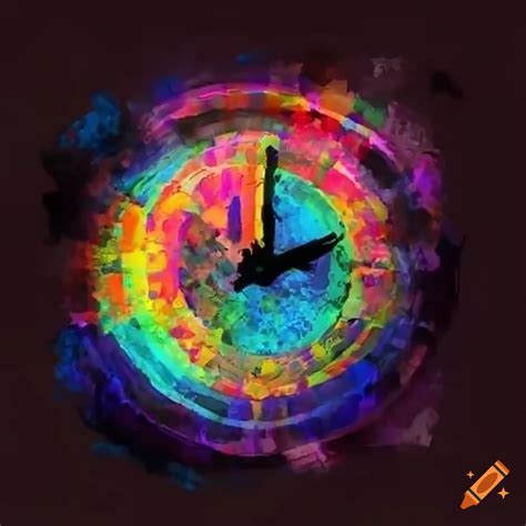 Glitchy clock artwork on Craiyon