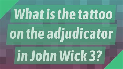 What is the tattoo on the adjudicator in John Wick 3? - YouTube