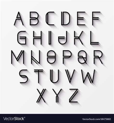 Modern font with shadow effect Royalty Free Vector Image