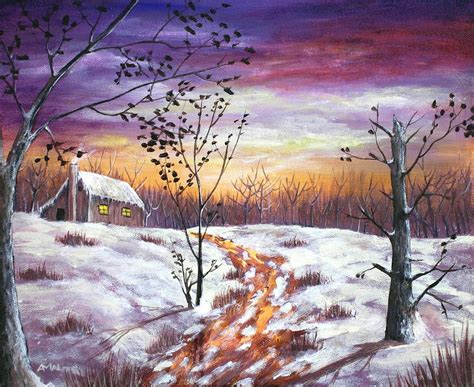 Winter House Painting by Anastasiya Malakhova | Fine Art America