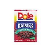 Dole Raisins, California Seedless: Calories, Nutrition Analysis & More | Fooducate