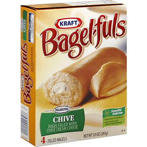 Kraft Bagel-Fuls Chive Filled Bagels 4 ct Box | Frozen Foods | Superlo ...