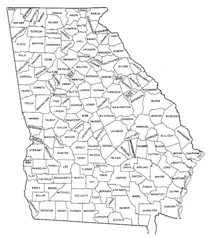 Georgia Counties Map – Access Genealogy