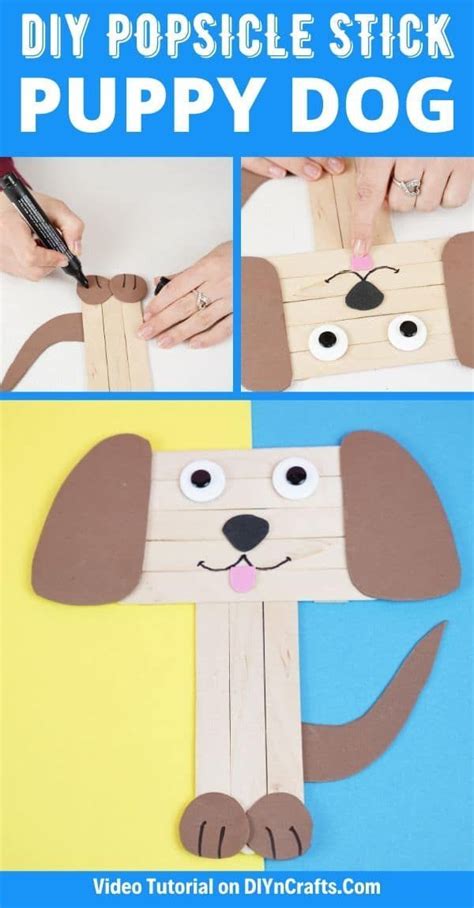 This easy kids craft for a cute craft stick dog is a perfect way to ...