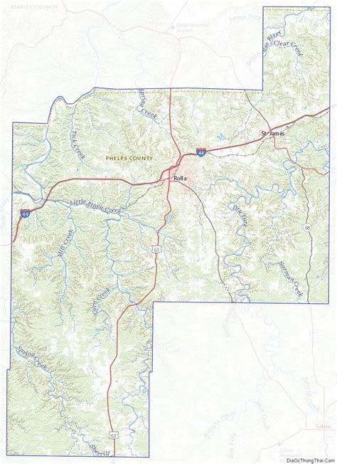 Map of Phelps County, Missouri