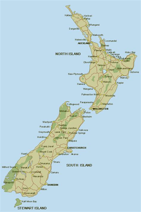 Map of New Zealand - Road and Street Maps of NZ