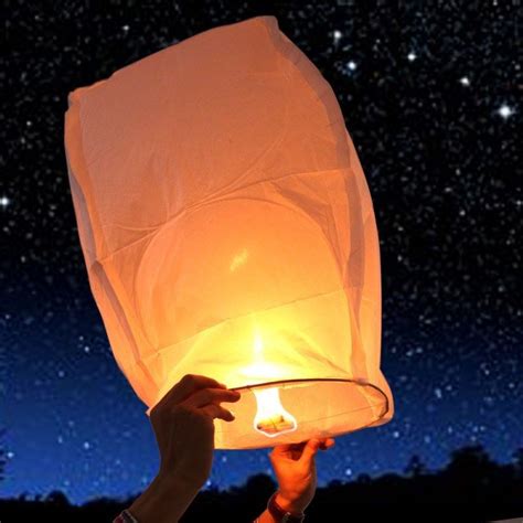 100Pcs Wishing Lamp Chinese KongMing Sky Flying Lanterns Fire Light ...