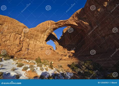 Double arch stock image. Image of arches, landscape, stone - 12542921