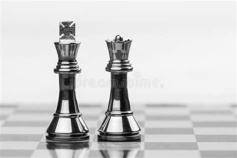 Chess. Black King and Queen on the Board .the Most Powerful Figures ...