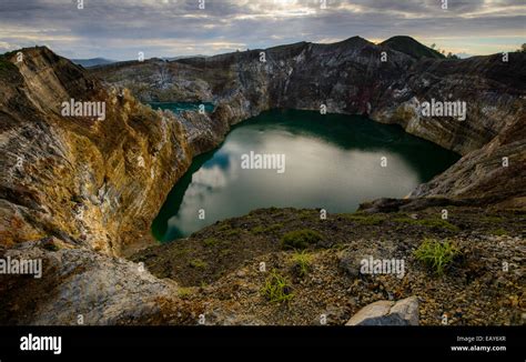 Craters of the Kelimutu volcano, Flores, Indonesia Stock Photo - Alamy