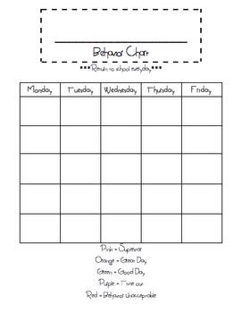 Superstar Blank Behavior Chart Template Freebie | TPT