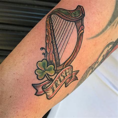 Irish Harp and Shamrock Tattoo | Tattoo Ideas and Inspiration ...