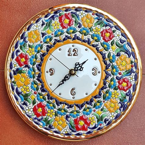 Spanish Ceramic Clock 24cm. 9.45 Enameled by Hands - Etsy